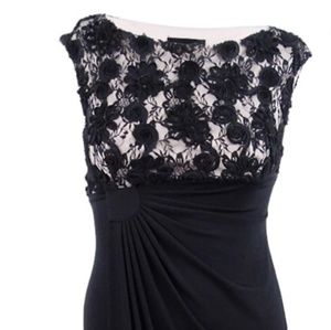 Connected Apparel Dress Size 8 Black floral Lace